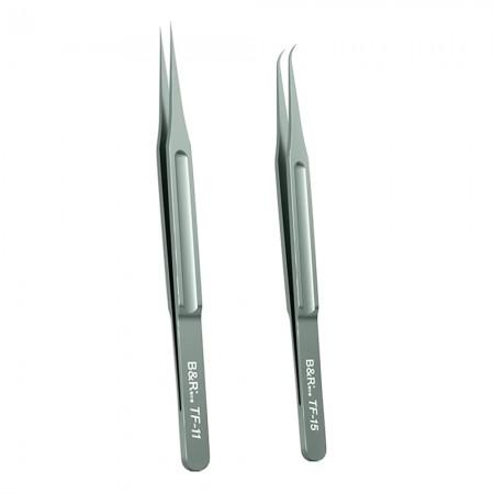 B&R TF-11/TF-15 Microblade Series High Precision Titanium Alloy Macro Tweezers Martview