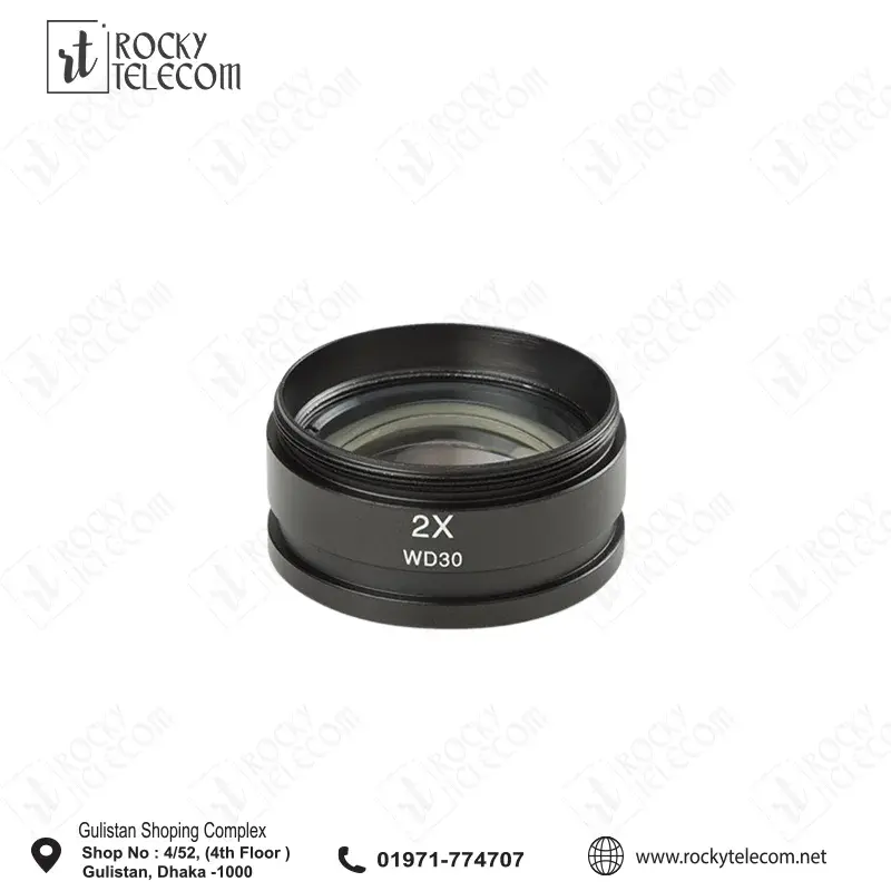 2.0X Microscope Auxiliary Objective Lens(Working Distance 30 mm)