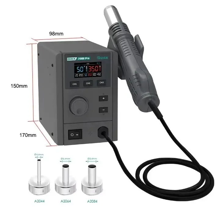 QUICK 2008 Pro Lead-Free Hot Air Rework Station Heat Gun & New Upgrade