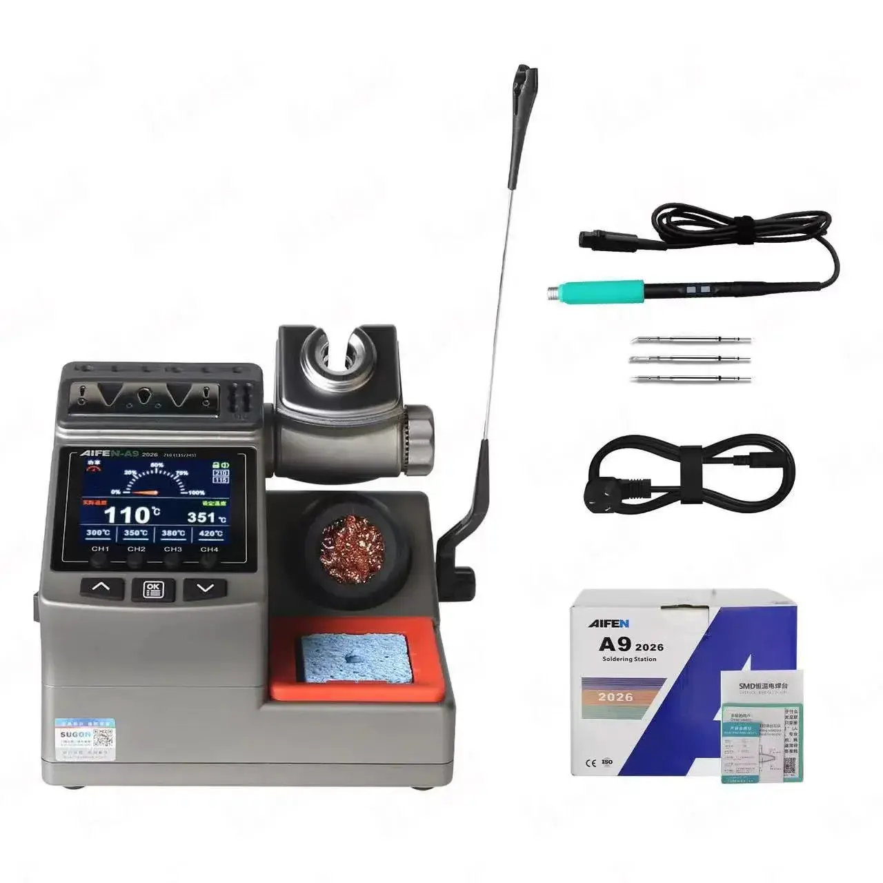 AIFEN A9ED 180W Soldering Station – Digital Hot Iron with C210 Handle for Phone Repair