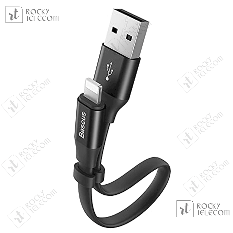 Baseus Nimble Flat Portable USB / Lightning Cable with Buckle 2A 0,23M black (CALMBJ-B01)