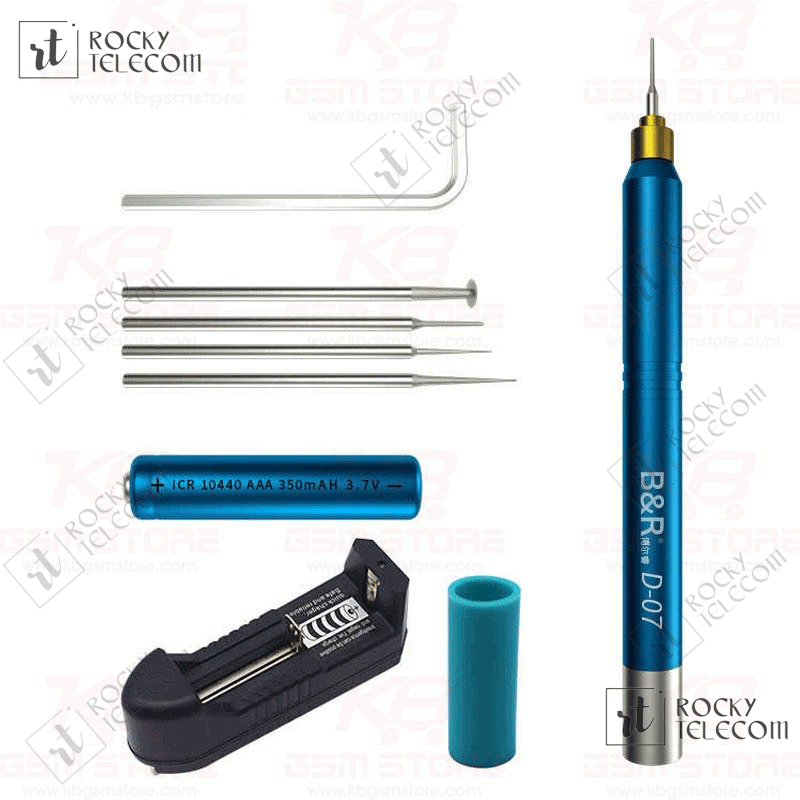 B&R D-07 Mini Rechargeable Electric Grinder Drill With 34 bits & 2 Lithium Battery 350mah