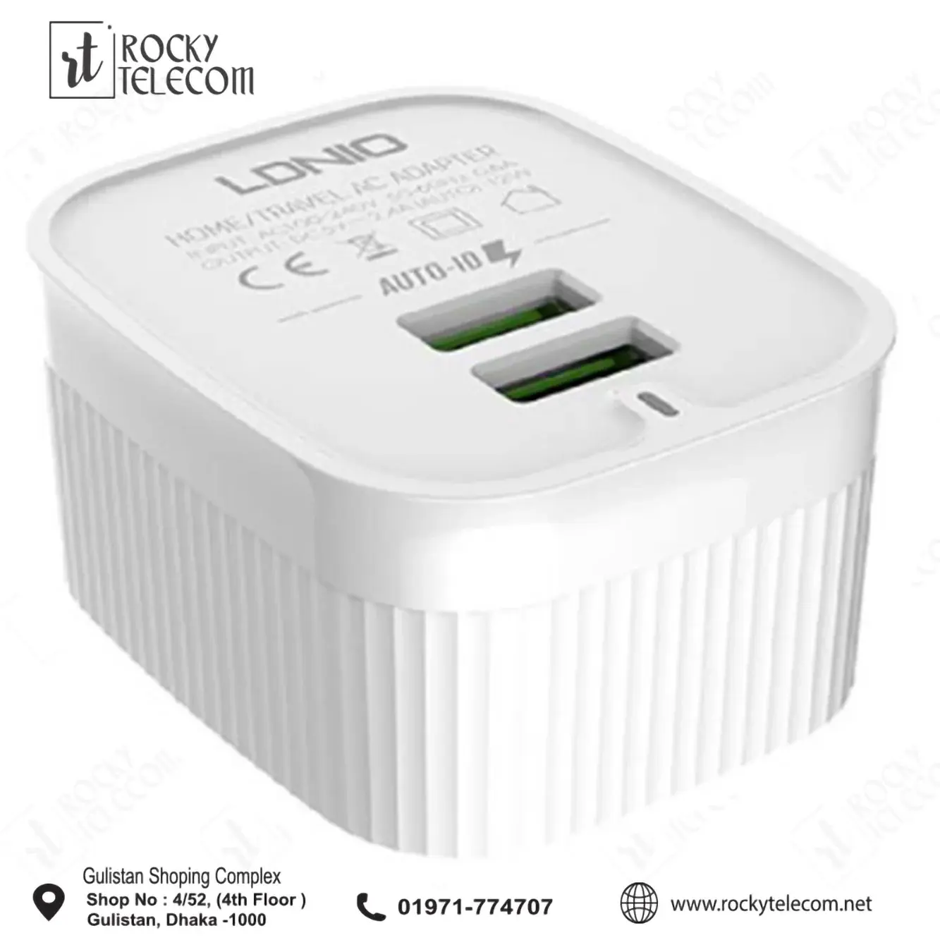 EMY A201 2.4A Dual USB Charger