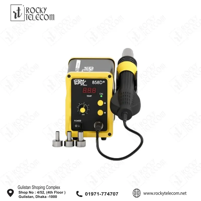GSMFIX Tools 858D+ Hot Air Rework Station | 680W Digital SMD Hot Gun