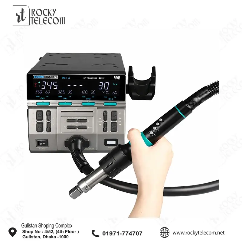 SUGON 8650 hot air gun 3-mode digital display intelligent hot air desoldering station BGA PCB chip repair tool 2024