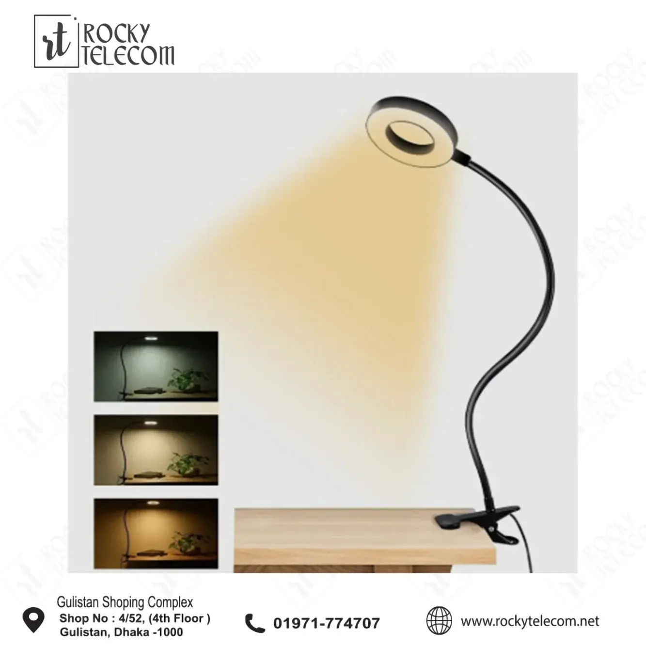 KOOCU 7004 ALUMINIUM USB TABLE Lamp (3 COLOURS LIGHT)