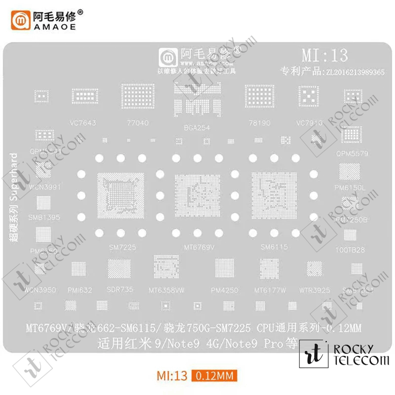 Amaoe MI13 IC Reballing Plate for Xiaomi CPU