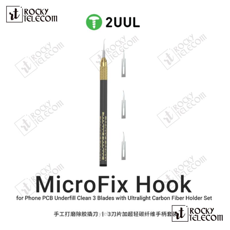 MicroFix Hook for Phone PCB Underfill Clean 3 Blades with Ultralight Carbon Fiber Holder Set Da-12