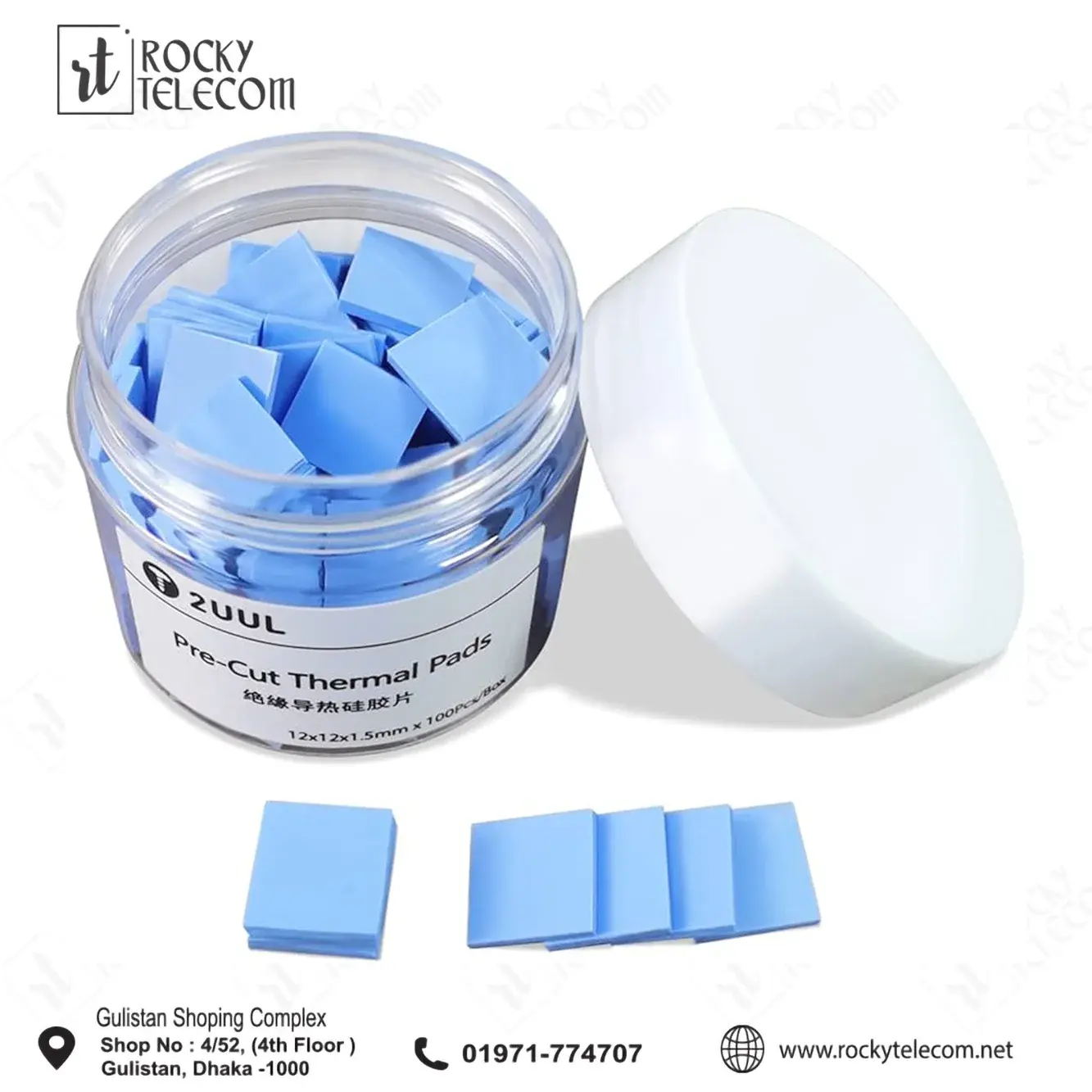 Thermal Pads 100pcs/Box 12X12X15mm Silicone Heat Sink for Board