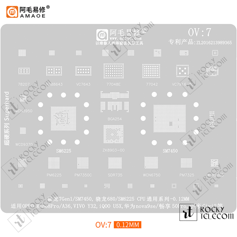 OV7 STENCIL for Snapdragon 7Gen1 / SM7450 / 680 / SM6225