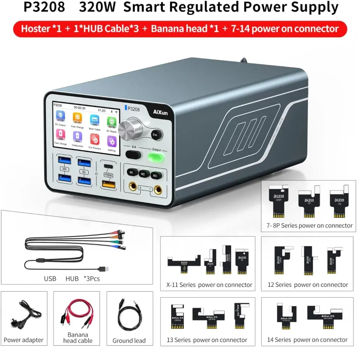 AiXun P3208 32V 8A Smart Regulated DC Power Supply for Electronics Repair