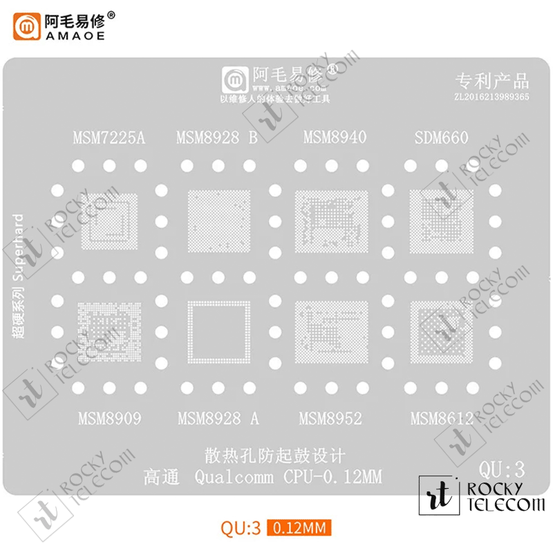 Amaoe QU3 Qualcomm CPU Reballing Stencil