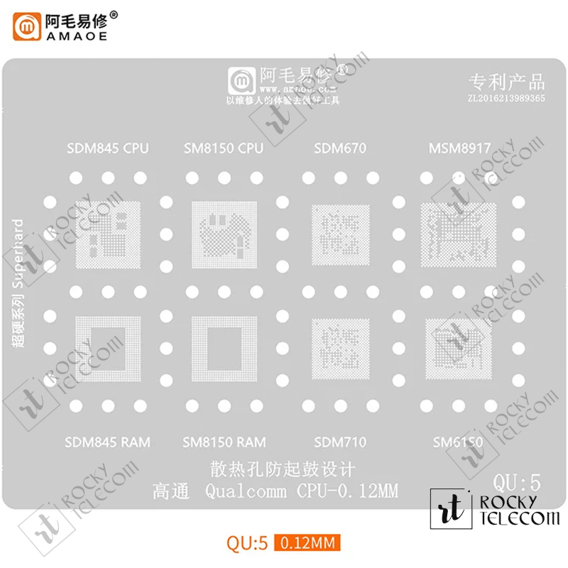 Amaoe QU5 Qualcomm CPU Reballing Stencil