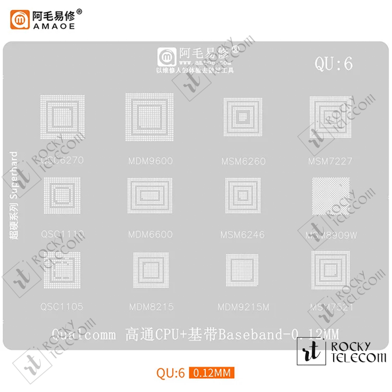 Amaoe QU6 Qualcomm CPU Reballing Stencil