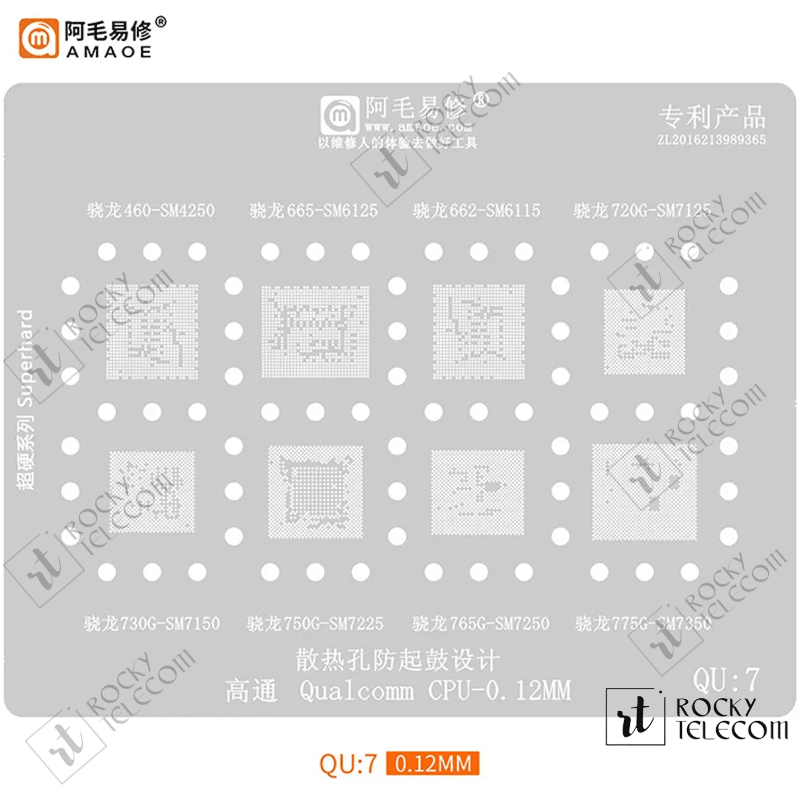 Amaoe QU7 Qualcomm CPU Reballing Stencil