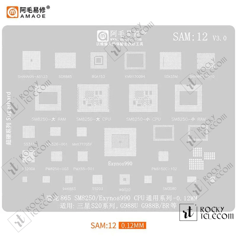 SAM12 Stencil Voor Samsung G988/U/B/Br/SM8250/Exynos990/Cpu s20 Series Chip
