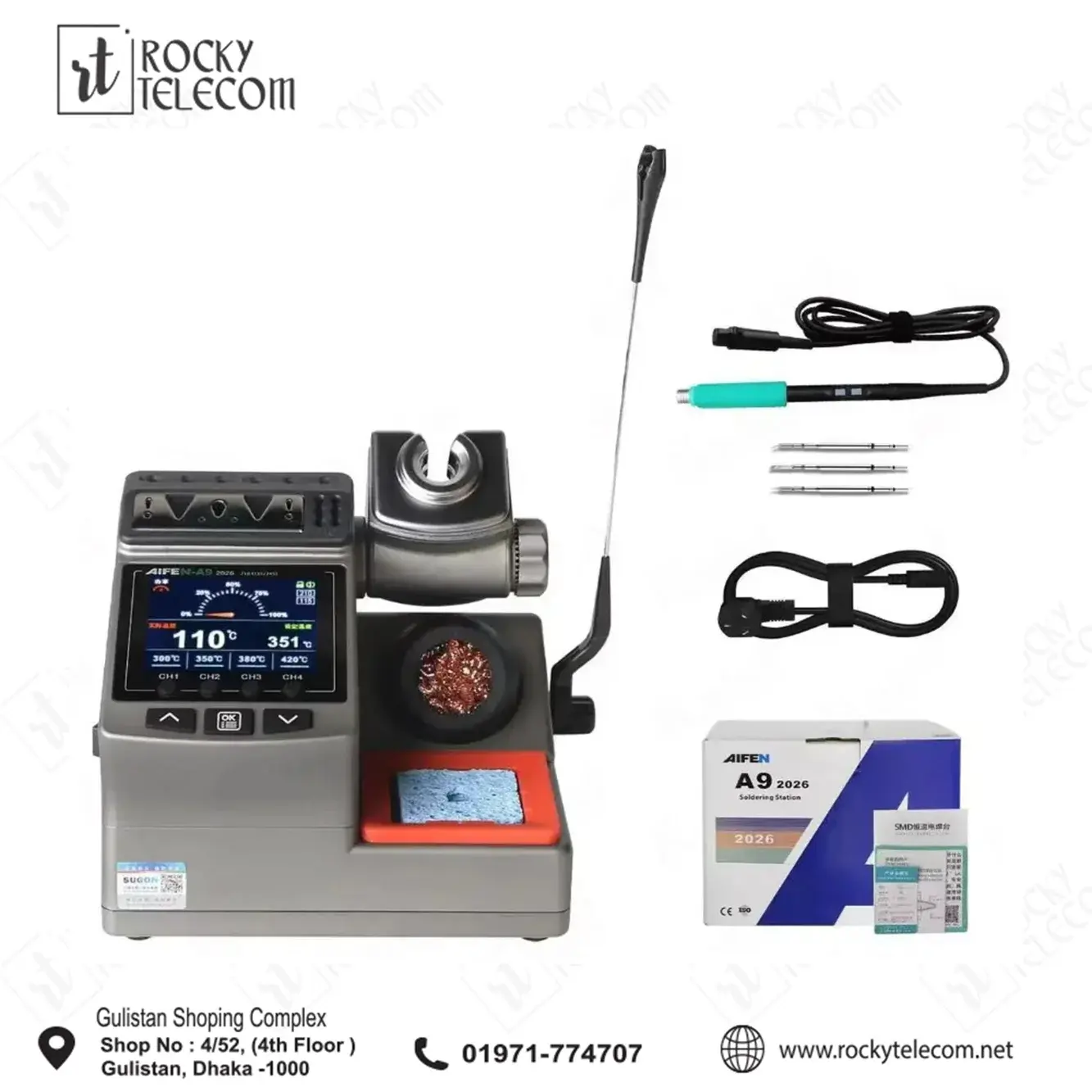 AIFEN A9ED 180W Soldering Station – Digital Hot Iron with C210 Handle for Phone Repair