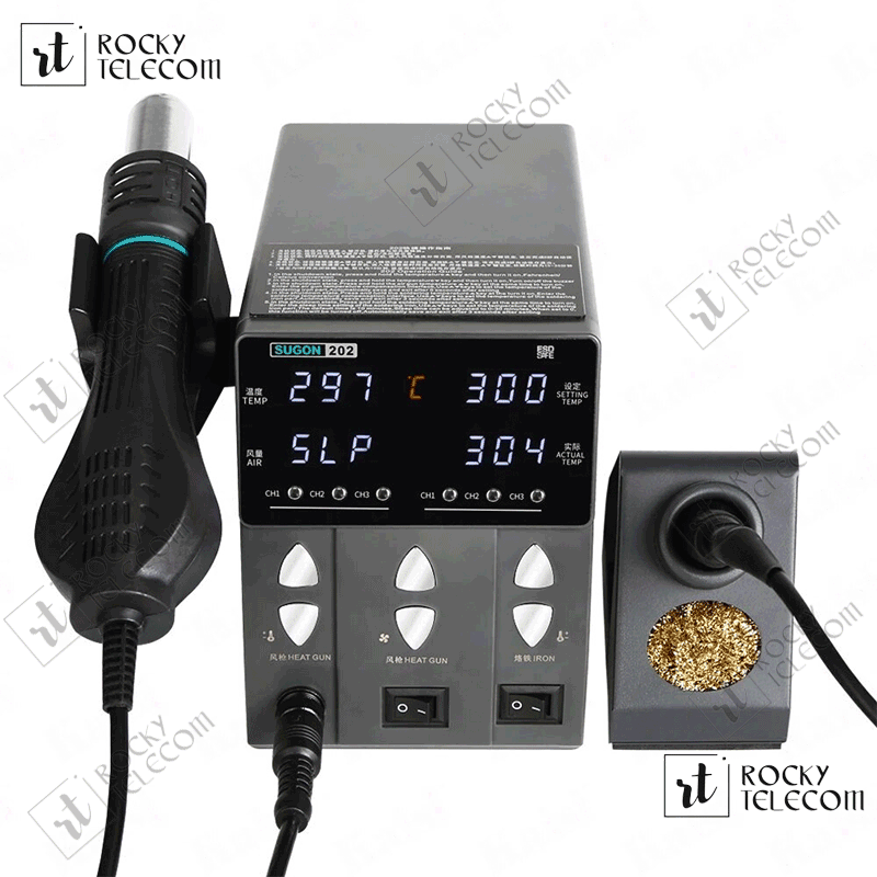 SUGON 202 2 IN 1 Soldering Iron Station and Hot Air Gun Rework Station