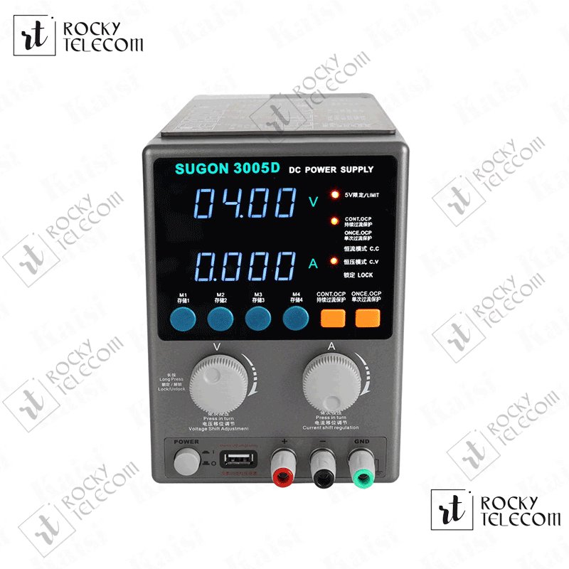 SUGON 3005D Adjustable DC Power Supply 30V 5A – Digital Display Regulated Power Supply for Mobile Phone Repair, Electronics Lab, DIY, and Testing Projects